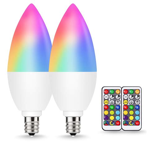 RGB Color Changing Light Bulbs with Remote, Dimmable 20 Watt Equivalent ...
