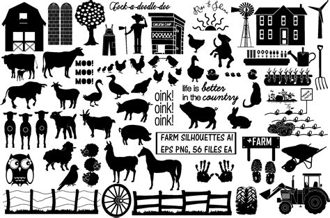 Farm & Animal Silhouettes AI EPS PNG | Custom-Designed Illustrations ~ Creative Market