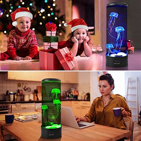 EGIFTY Jellyfish Lava Lamp with Remote Control Jellyfish Aquarium Tank Lamp with 7 Colors LED ...