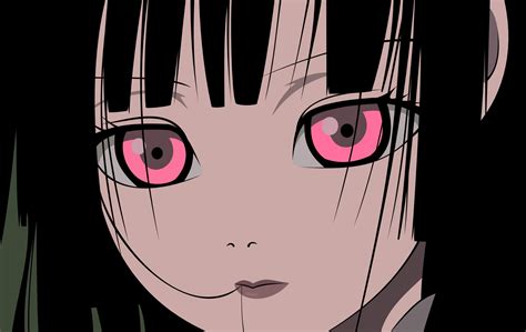 Jigoku Shoujo, Anime girls, Black hair, Pink eyes, Dark hair, Closed HD Wallpapers / Desktop and ...
