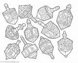 Many Dreidels Coloring Pages  Free Printable sketch template