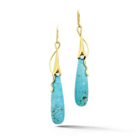 Turquoise drop earrings - deJonghe Original Jewelry