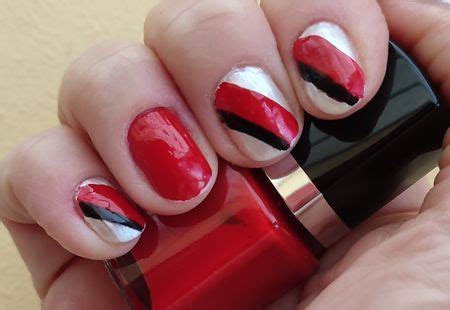 Black White Stripes, Black And White, Bright Red, Nail Art, Nails, Beauty, Fashion, Finger Nails ...