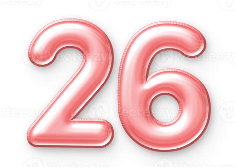 26 Number Balloon Pink 24652389 PNG