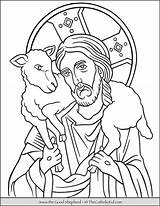 Jesus The Good Shepherd Coloring Page  TheCatholicKidcom sketch template
