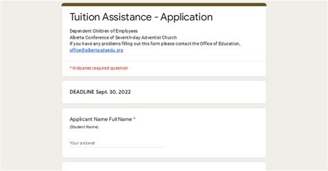 Tuition Assistance - Application