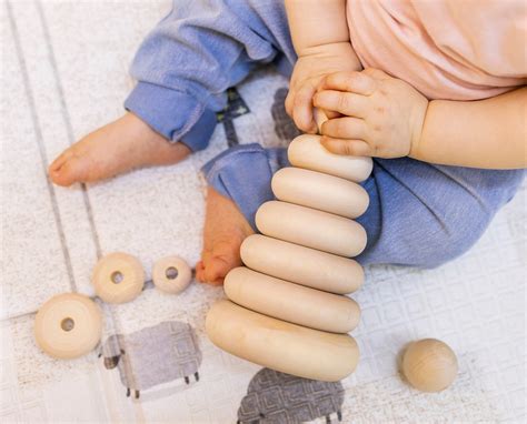 Wooden ring stacker Wooden baby toys Wooden stacking toy | Etsy