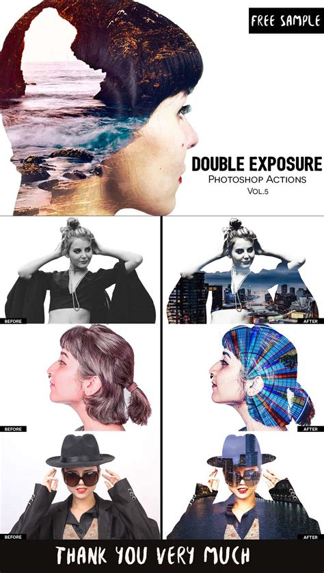 Free Double Exposure Photoshop Actions Vol.5 on Behance