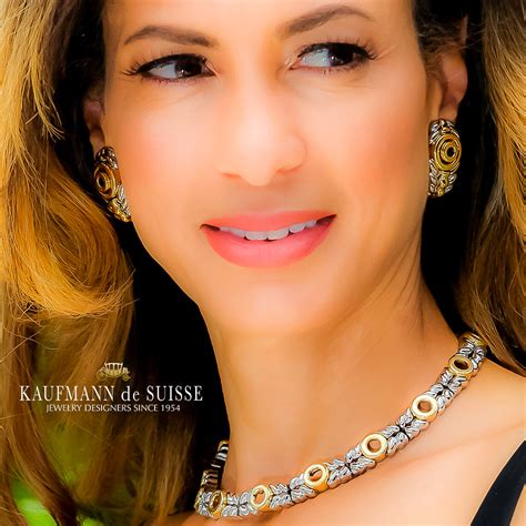 Stainless Steel and 18K Gold Earrings and Necklace - Kaufmann de Suisse ...