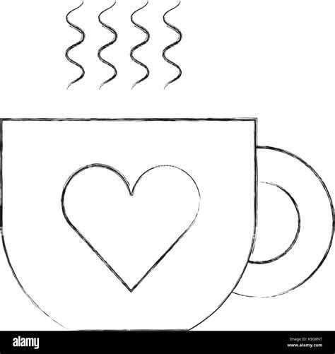 cute coffee cup heart handle hot drink Stock Vector Image & Art - Alamy