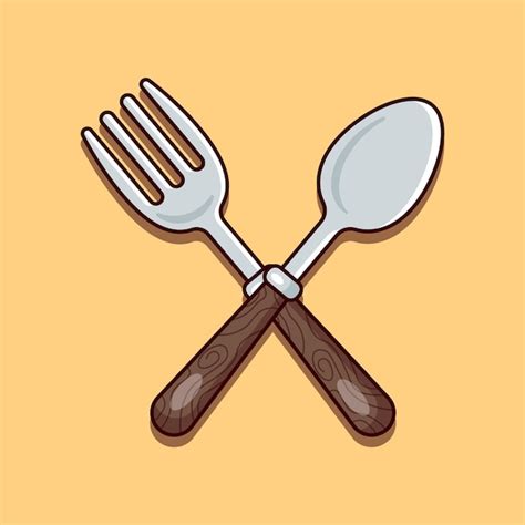 Premium Vector | Spoon and fork cartoon vector illustration