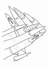 Fingernail Coloring Page sketch template