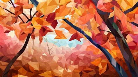 Premium AI Image | an abstract painting of a colorful autumn forest