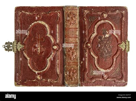 old book cover with vintage decoration isolated on white background Stock Photo - Alamy