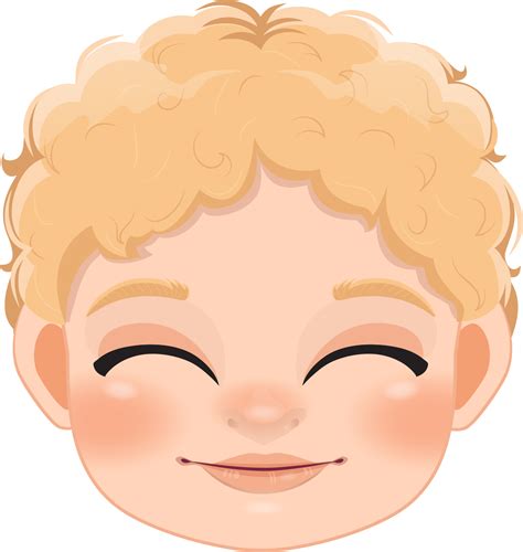 Free Cute Boy Face and Blonde Hair Smiling, Eye-Smile Cartoon Character ...