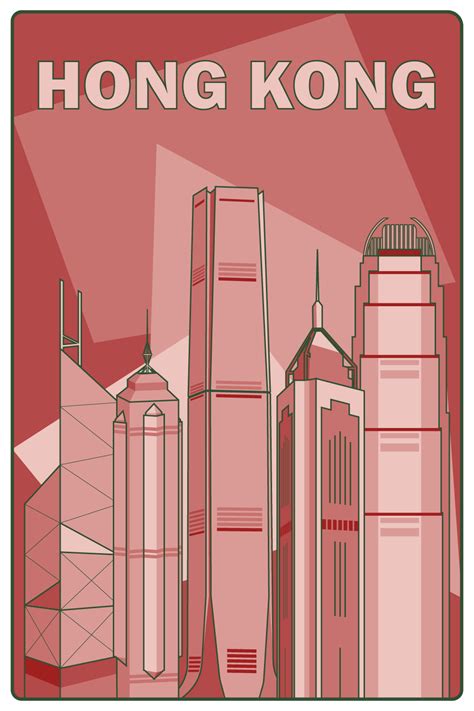 Hong Kong Skyline in Pink