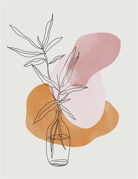 Gestural drawing flowers and organic shapes | Geometric art prints ...