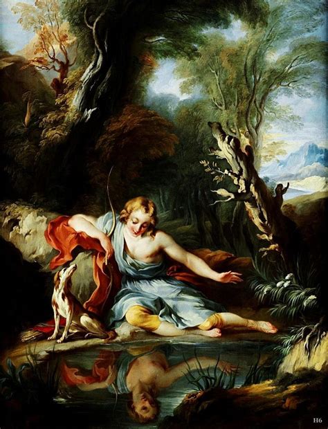 Narcissus Admiring his Reflection. 1728. Francois... - QUEST FOR BEAUTY | Narcissus ...