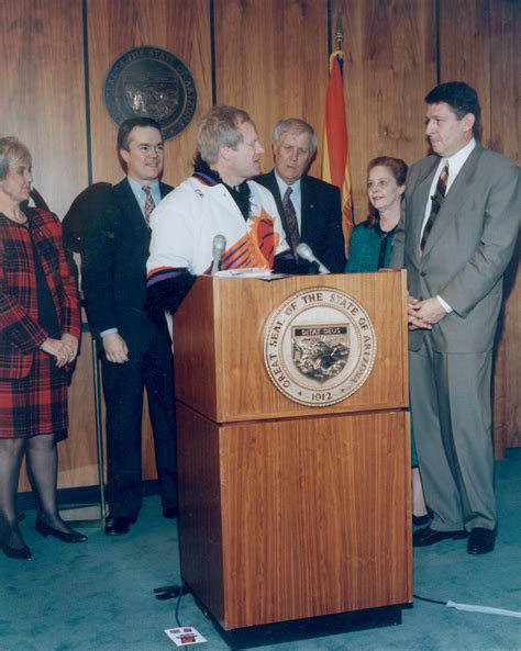 Arizona Governor J. Fife Symington III during a Phoenix Suns celebration at the Arizona State ...