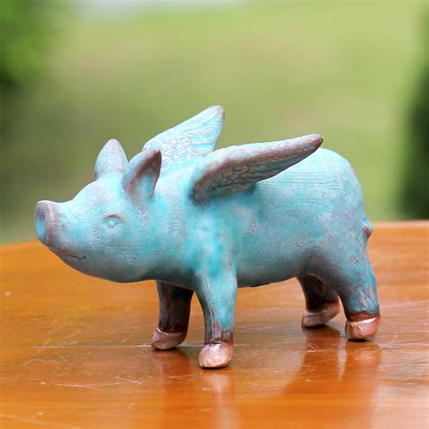 Flying Pig ceramic ornament Fine Art Ceramics Art & Collectibles ...