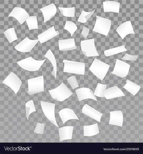 Falling paper sheets with curved corners Vector Image