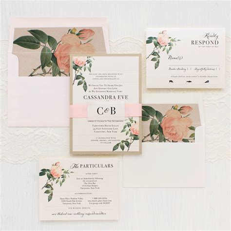 Ivory & Blush Wedding Invitations Customizable | Beacon Lane | Trendy wedding invitations ...