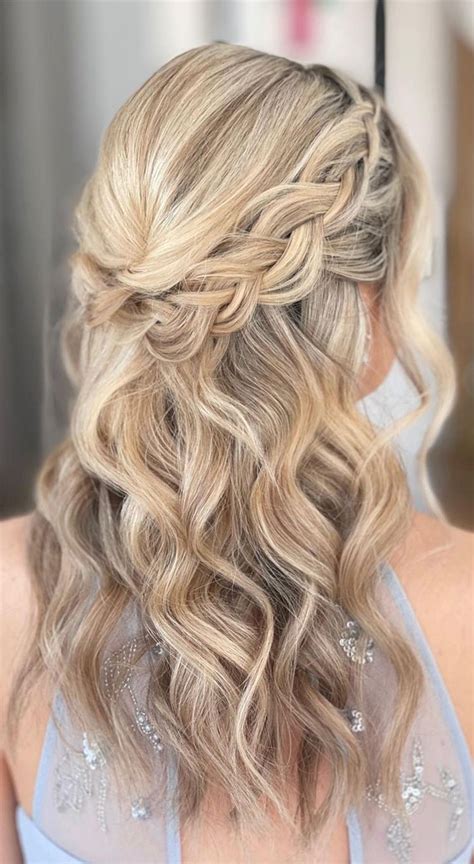 45 Half Up Half Down Prom Hairstyles : Effortless and textured half up with braids