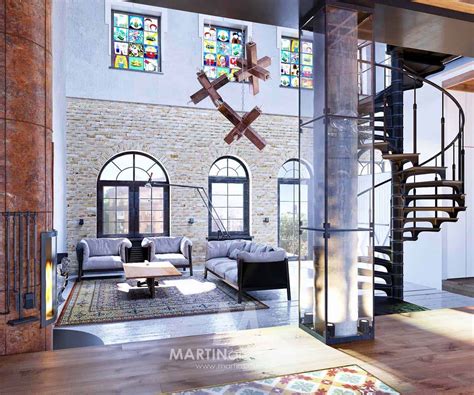 Industrial style loft in Kiev artfully blends drama and light