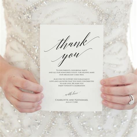 Wedding Thank You Note Printable Thank You Card Template | Etsy | Wedding thank you, Thank you ...