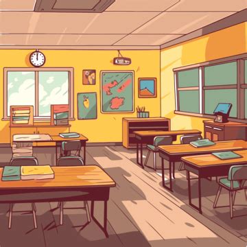 Empty Classroom Illustration Nothing Colorful Vector, Illustration, Nothing, Colorful PNG and ...