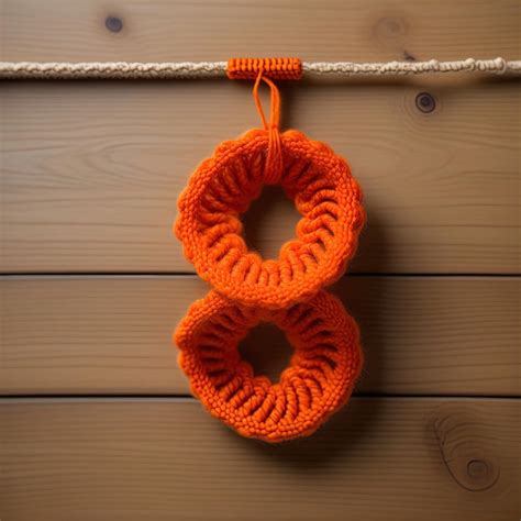 Premium AI Image | orange knitted yarn with crochet hookknitted ...