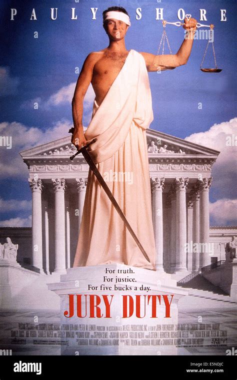 JURY DUTY, U.S. poster, Pauly Shore, 1995. ©TriStar Pictures/courtesy Stock Photo, Royalty Free ...