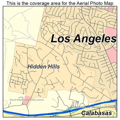 Aerial Photography Map of Hidden Hills, CA California