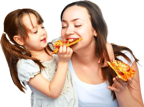 Kids Eating Pizza Png - Mom Eating Clipart - Large Size Png Image - PikPng