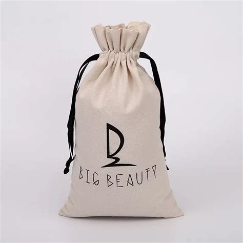 Slim Canvas Drawstring Bags Bulk , Small Custom Canvas Drawstring Bags