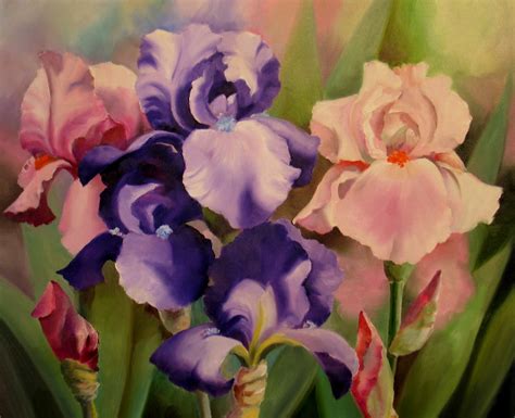 Nel's Everyday Painting: Irises in the Garden - SOLD