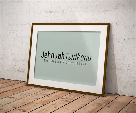 Jehovah Tsidkenu the Lord My Righteousness Print Christian - Etsy