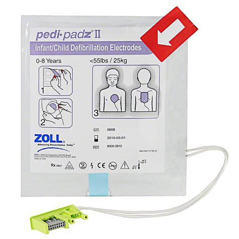 Zoll 8900-0810-01 Pediatric Pedi-Padz II Electrode Pad Set for AED Plus and AED Pro