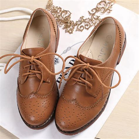 Brown Womens Lace Up Vintage Old School Baroque Oxfords Shoes ...