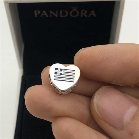 Pandora Greece Flag Charm Exclusive Heart Bead Charm, S925 Sterling ...