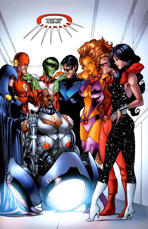 Teen Titans. Raven, Flash (Wally West), Beast Boy, Nightwing, Starfire ...