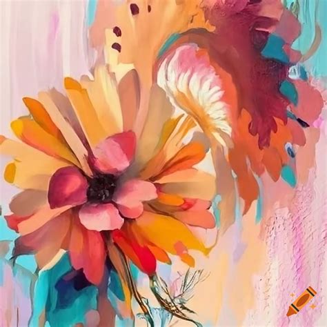 Boho flower art painting