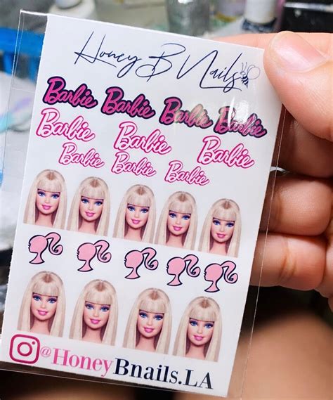 Barbie Nail Decals Nail Decals Nails Nail Supplies | Etsy