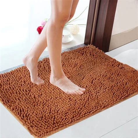 50*120CM Luxury Bathroom Mats Large Chenille Kitchen Floor Rugs Non slip Absorbent Carpet ...