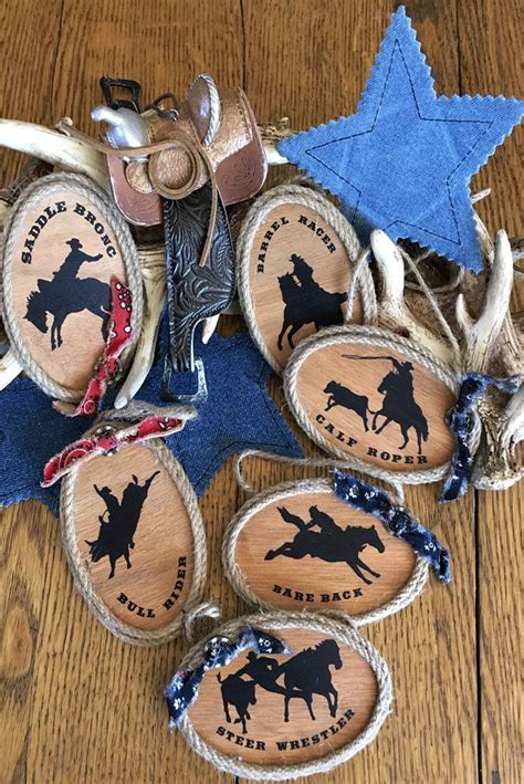 Rodeo Cowboy Christmas Ornaments - country western wood ornaments in 6 ...