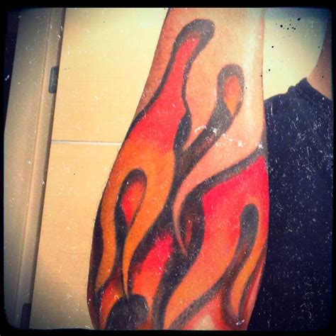 in flames tattoo