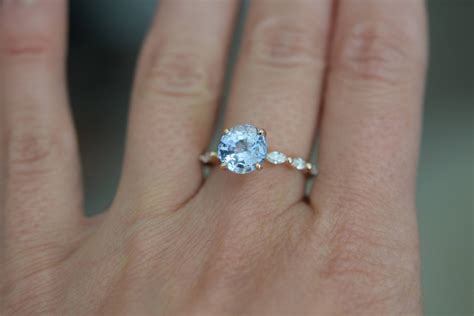 Engagement ring. Rose Gold Engagement Ring. Blue Sapphire engagement ring. Godivah design Blue ...