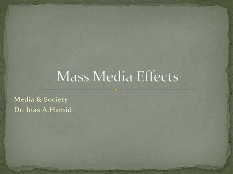 PPT - Mass Media Effects PowerPoint Presentation, free download - ID:2795880