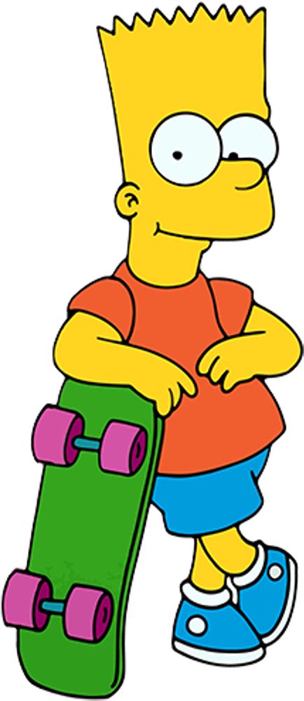 Bart Simpson Marge Simpson Homer Simpson Lisa Simpson - Bart Simpson With Skateboard Clipart ...