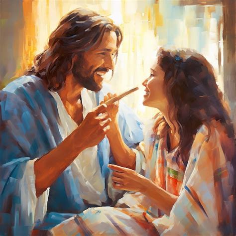 Premium Photo | Jesus christ talking to people oil painting